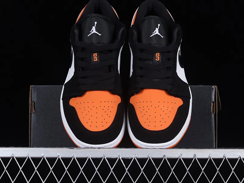 All categories Air Jordan Jordan series basketball shoes Air Jordan 1 Low G version pure original Air Jordan 1 Low AJ1 Joe 1 black and orange smashed backboard low-top cultural and leisure sports sneakers 553558-128